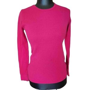 Active Basic California Pink Waffle Knit Thermal Shirt Medium